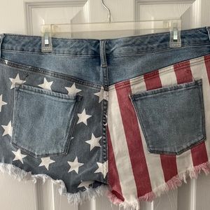 American Flag High Rise Denim Shorts